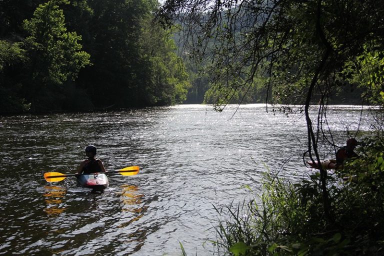 kayaking on the river